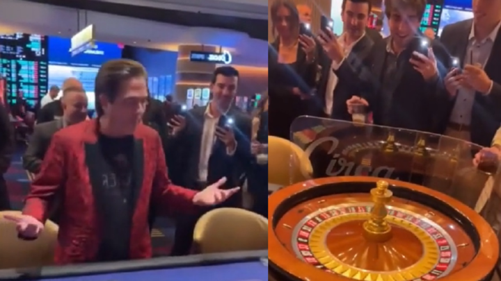 Dronken waaghals zet 400.000 dollar op rood op roulette-tafel (video)